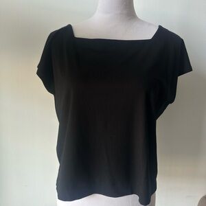 NWT Eileen Fisher Black Crop T-Shirt in Small